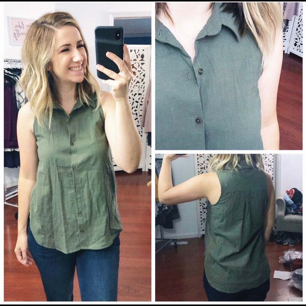 Army green sleeveless top